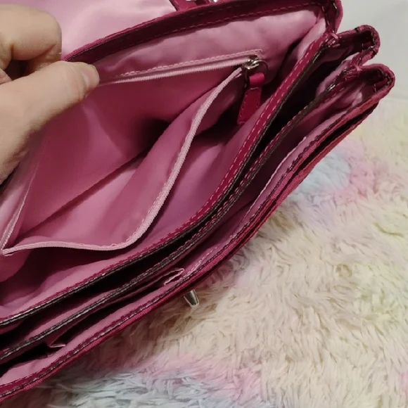 FIRM PRICE! Authentic Coach Y2K Pink/Fuschia Peyton Sateen Shoulder Bag Hangtag - Picture 10 of 16